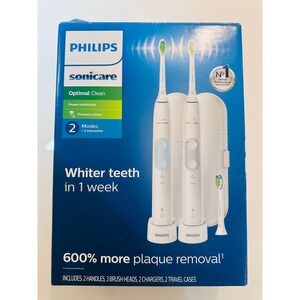 Philips Sonicare Optimal Clean HX6829/75 Electric Toothbrush White 1 Handle Set